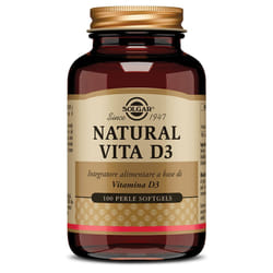 Solgar Natural Vita D3 per Salute Ossa e Supporto Immunitario 100 Perle