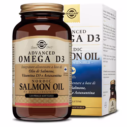 Solgar Advanced Omega 3 è un integratore alimentare a base di olio di salmone selvaggio dell'Alaska, fonte di acidi grassi po ...