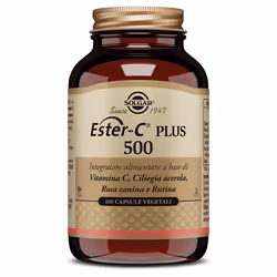 Solgar Ester C Plus è un integratore alimentare con vitamina C brevettata, Rosa canina e Ciliegia acerola, ideale per rafforz ...