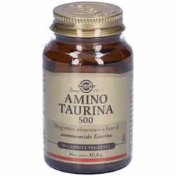 Solgar Amino Taurina 500 per Sistema Nervoso e Circolazione 50 Capsule Vegetali