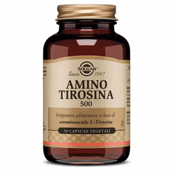 Solgar Amino Tirosina 500 è un integratore alimentare, che regola il benessere dell'organismo e migliora il suo stato di salu ...