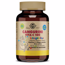 Solgar Cangurini Vita C 100 è un integratore alimentare a base di Vitamina C per rinforzare le difese immunitarie di adulti e ...