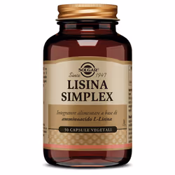 Lisina Simplex è un integratore alimentare, che allevia le infiammazioni e le infezioni. Confezione da 50 capsule. 
