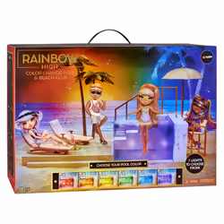 Rainbow High Color Change Pool & Beach Club Playset Set da spiaggia per bambole