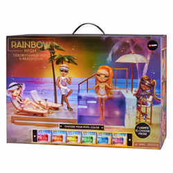 Rainbow High Color Change Pool & Beach Club Playset Set da spiaggia per bambole