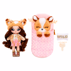 Na! Na! Na! Surprise Camping Doll- Myra Woods (Deer), Mini bambola, Femmina, 5 anno/i, Ragazza, 190 mm, Multicolore