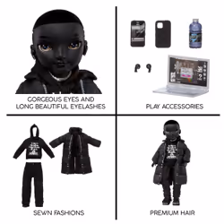 Rainbow High Shadow High S23 Fashion Doll - Rexx Mcqueen (Black) - Vista aggiuntiva 5