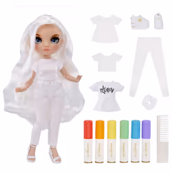 Rainbow High Color & Create Fashion Doll- Character 1 (blue eyes), Bambola alla moda, Femmina, 6 anno/i, Ragazza, 500 g, Mult ...
