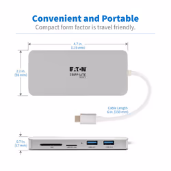 Tripp Lite U442-DOCK11-S replicatore di porte e docking station per laptop USB 3.2 Gen 2 (3.1 Gen 2) Type-C Argento - Vista aggiuntiva 4