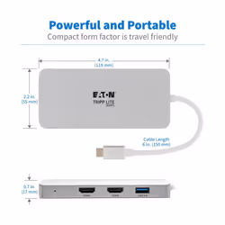 Tripp Lite U442-DOCK12-S replicatore di porte e docking station per laptop USB 3.2 Gen 2 (3.1 Gen 2) Type-C Argento - Vista aggiuntiva 5