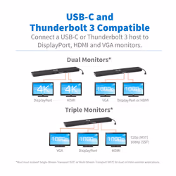 Tripp Lite U442-DOCK7D-B replicatore di porte e docking station per laptop Cablato USB 3.2 Gen 1 (3.1 Gen 1) Type-C Nero - Vista aggiuntiva 4