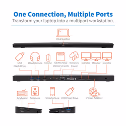 Tripp Lite U442-DOCK7D-B replicatore di porte e docking station per laptop Cablato USB 3.2 Gen 1 (3.1 Gen 1) Type-C Nero - Vista aggiuntiva 5