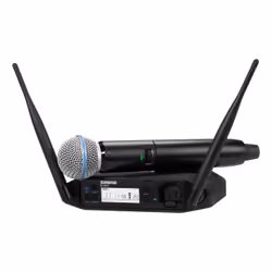 Shure GLXD24+E/B87A-Z4, Microfono portatile, Microfono dinamico, RF Wireless, Ricevitore da rack, Metallo, Trasmettitore port ...