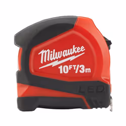 Milwaukee MHT48226602 - Metro a nastro a LED, 3 m, larghezza: 12 mm, colore: Rosso