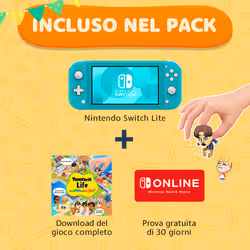 Nintendo Switch Lite + Tomodachi Life console da gioco portatile 14 cm (5.5") 32 GB Touch screen Wi-Fi Turchese - Vista aggiuntiva 2