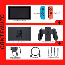 Nintendo Switch Rosso Neon/Blu Neon [ed.2022], schermo 6.2 pollici - Vista aggiuntiva 6