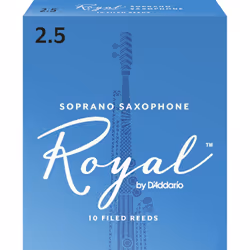 D'Addario Strumenti a Fiato Vandoren Rico Ance SAX SOPRANO RicoRoyal 2.5 (10pz), Ance, Sassofono soprano, Canna, 10 pz, Scato ...