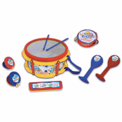 Bontempi Musical Band 2, Set di giocattoli musicali, Castagnette, Tamburo, Armonica, Maracas, Tamburello, 3 anno/i, 335 g, Mu ...