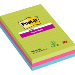 Post-It 7100235020 pouch autoadesiva Rettangolo Blu, Verde, Rosa 90 fogli Autoadesivo