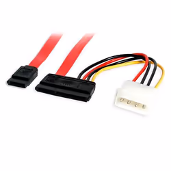 StarTech.com SATA18POW, 0,457 m, SATA III, SATA 7-pin + Molex (4-pin), Rosso, Dritto, Dritto