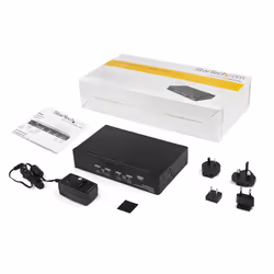 StarTech.com Switch KVM DisplayPort a 4 porte - 4K 60Hz - Schermo singolo - Switch KVM USB UHD DP 1.2 a doppia porta - Hub USB 2.0 integrato e audio - Dell, HP, Apple, Lenovo - TAA - Vista aggiuntiva 5