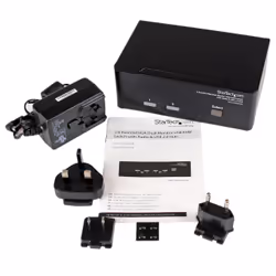 StarTech.com Switch KVM doppio monitor VGA DVI 2 porte USB con audio e hub USB 2.0 - Vista aggiuntiva 4