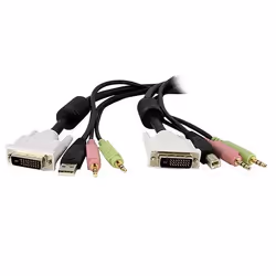 StarTech.com Cavo KVM switch DVI-D Dual Link USB 4 in 1 con audio e microfono 4,5 m, 4,57 m, Nero, 1x 25 pin DVI-D, 2x 3.5 mm ...
