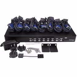 StarTech.com Kit Switch KVM USB montabile a rack 1U 8 porte con funzione OSD e cavi - Vista aggiuntiva 4