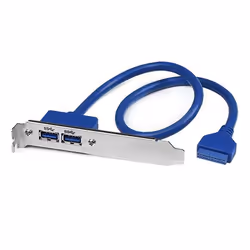 StarTech.com Adattatore piastra slot USB 3.0 A femmina 2 porte, IDC, USB 3.2 Gen 1 (3.1 Gen 1), Blu, Acciaio inox, 0,5 m, CE, ...