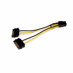 StarTech.com Adattatore cavo di alimentazione SATA a scheda video PCI Express 6 pin da 15 cm, 0,15 m, SATA a 15 pin, PCI-E (6 ...