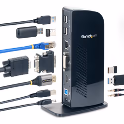 StarTech.com Docking station Universale USB 3.0 per laptop DVI HDMI - Dual-Monitor con Ethernet audio - Vista aggiuntiva 6