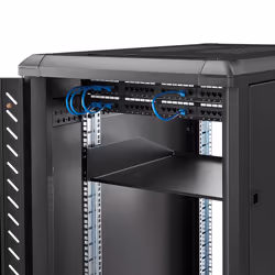StarTech.com Scaffale per Server Rack 2U - Scaffale universale per rack dati e armadi rack da 19 " - Acciaio resistente - Capacità di peso 56kg - Profondità 46 cm - Nero - Vista aggiuntiva 7