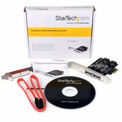 StarTech.com Scheda controller PCI Express SATA 6 Gbps eSATA 2 porte - Scheda PCIe SATA III a due porte - 2 int/2 est - Vista aggiuntiva 5