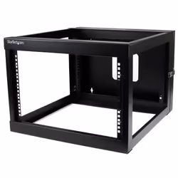 StarTech.com Server rack 6U a giorno per montaggio a parete con cerniera 22", Da parete, 6U, 49,8 kg, 14 kg, Nero