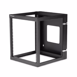 StarTech.com Server rack 12U a giorno per montaggio a parete con cerniera 22", Da parete, 12U, 63,4 kg, 18 kg, Nero