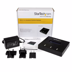 StarTech.com Docking Station per Unità Flash USB - Duplicatore/Eraser Standalone 1:2 per Chiavette USB consente la copia del sistema, dei file e dell'unità a 1,5 GB/min, cancellazione a 1 o 3 passaggi, Display LCD - Vista aggiuntiva 7