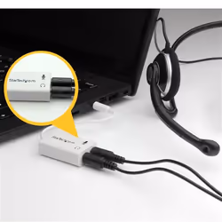 StarTech.com Adattatore auricolare / cuffie da 4 posizioni da 3,5 mm a 2 da 3 posizioni da 3,5 mm M/F - bianco - Vista aggiuntiva 5