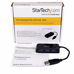 StarTech.com Hub Mini USB 3.0 SuperSpeed a 4 porte portatile - Nero - Vista aggiuntiva 5