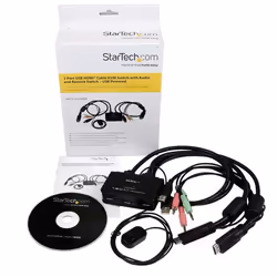 StarTech.com Switch KVM cavo HDMI USB 2 porte con audio e switch remoto – Alimentazione USB - Vista aggiuntiva 6