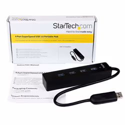 StarTech.com Hub portatile USB 3.0 SuperSpeed a 4 porte - Perno e concentratore per notebook o Ultrabook USB 3.0 con cavo integrato - Vista aggiuntiva 4