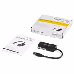 StarTech.com Adattatore USB 3.0 a Ethernet Gigabit (RJ45) - Scheda di rete NIC esterna con porta USB integrata - Nero - Vista aggiuntiva 7