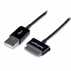 StarTech.com Cavo connettore dock a USB per Samsung Galaxy Tab, 3 m, Nero, USB A, Samsung 30-pin, 3 m, Maschio, Maschio