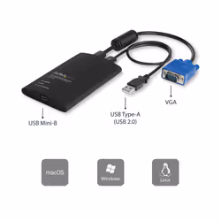 StarTech.com Adattatore Crash Cart portatile console KVM a USB 2.0 del laptop con trasferimento di file e Acquisizione Video - Vista aggiuntiva 7