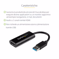 StarTech.com Adattatore da USB 3.0 a HDMI - 1080p (1920x1200) - Sottile/Compatto convertitore video da USB Type-A a HDMI per monitor - Nero - Solo Windows - Vista aggiuntiva 7