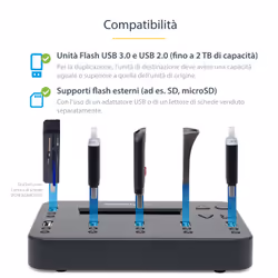 StarTech.com Docking Station per Unità Flash USB - Duplicatore/Eraser Standalone 1:5 per Chiavette USB consente la copia del sistema, dei file e dell'unità a 1,5 GB/min, cancellazione a 1 o 3 passaggi, Display LCD - Vista aggiuntiva 6