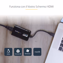 StarTech.com Adattatore da USB 3.0 a HDMI - Certificato DisplayLink - 1080p (1920x1200) - Convertitore da USB Type-A a HDMI per monitor - Scheda video e grafica esterna - Windows/Mac - Vista aggiuntiva 8