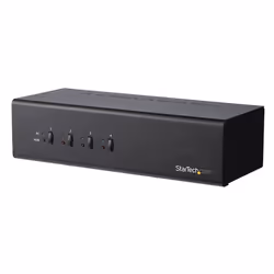 StarTech.com Switch KVM DVI a 4 porte per Doppio Monitor con Hub USB 3.0, 2048 x 1536 Pixel, 18 W, Nero