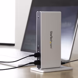 StarTech.com Docking Station Universale per Laptop USB 3.0 per dual-monitor DVI Gigabit Ethernet con adattatori HDMI / VGA - Adattatore USB a DVI HDMI o VGA - Dock DVI verticale per Mac e Windows - Vista aggiuntiva 6