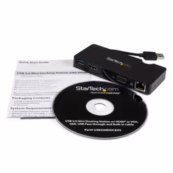 StarTech.com Mini Docking Station Universale per Laptop USB 3.0 con uscita HDMI/VGA e Gigabit Ethernet USB3.0 - Vista aggiuntiva 4