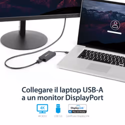 StarTech.com Adattatore da USB 3.0 a DisplaPort - 4K 30Hz Ultra HD - Certificato DisplayLink - Convertitore da USB Type-A a DP per monitor - Scheda Video e Grafica Esterna - Mac e Windows - Vista aggiuntiva 7